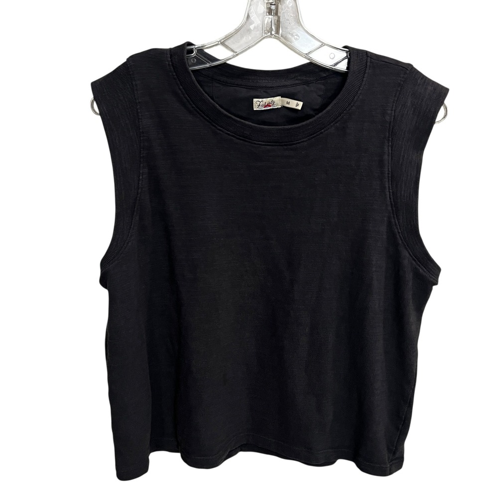 Faherty Gray Tank Top Size Medium Organic Cotton Crew Neck Sleeveless
